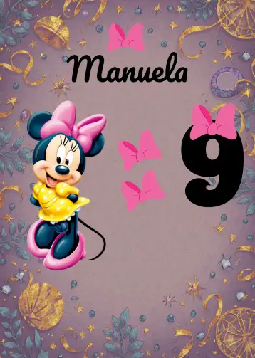 Convite Topo De Bolo Minnie Mouse Rosa para aniversário infantil com tema minnie mouse. – tema topo de bolo (rosa, divertido, lúdico, colorido, infantil, temático)