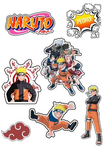 Convite Topo De Bolo Naruto Imprimir editável e personalizável