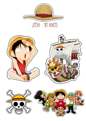 Invite One Piece Monkey Cake Topper editable and customizable