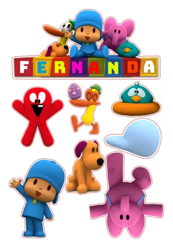 Convite Topo De Bolo Pocoyo Azul editável e personalizável