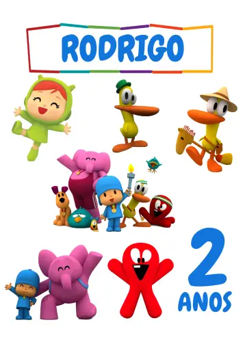 Invitación Topper de Pastel Pocoyo editable y personalizable