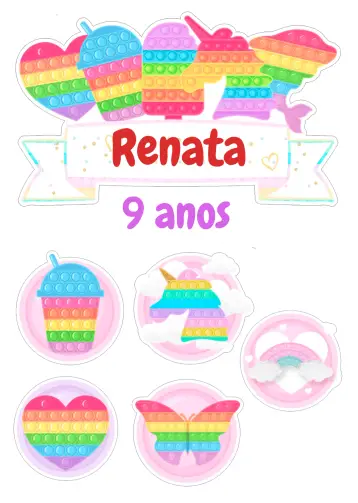 Invitación Topo De Pastel Pop It Imprimir editable y personalizable