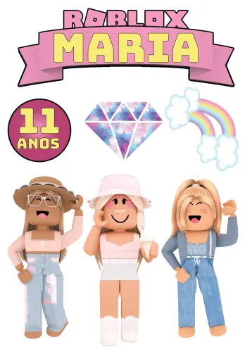 Convite Topo De Bolo Roblox Imprimir editável e personalizável