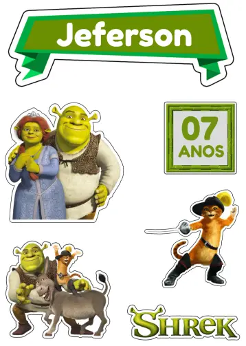 Invitación Topo De Bolo Shrek Princesa editable y personalizable