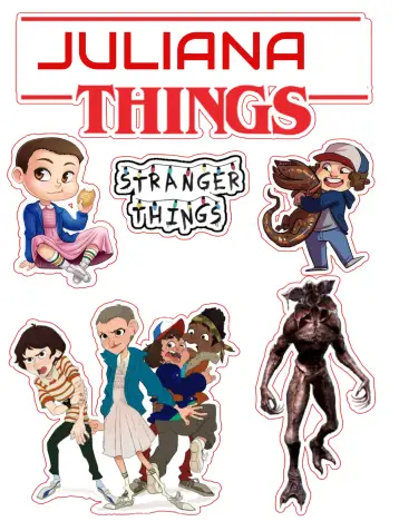 Convite Topo De Bolo Stranger Things editável e personalizável