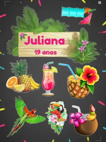 Convite Topo De Pastel Tropical Amarillo para cumpleaños, fiestas de verano y celebraciones alegres. – tema topper de torta (tropical, colorido, verano, divertido, vibrante)