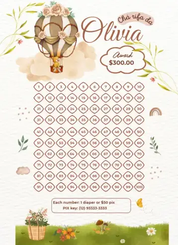 Convite Bear in the Balloon para raffle tea for babies or reveals. – tema raffle tea (pastel, playful, childlike, delicate, whimsical)