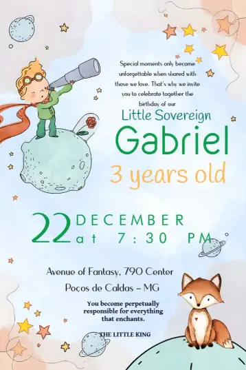 Invite The Little Prince Children's editable and customizable