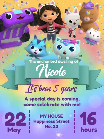 Invite The Magical House of Gabby Fairy editable and customizable
