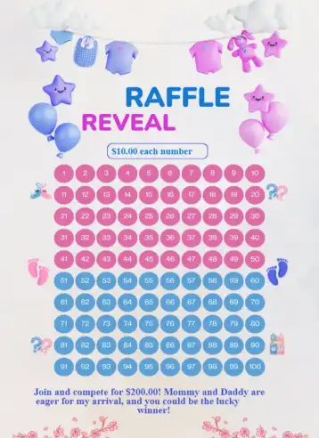 Invite Raffle reveal editable and customizable
