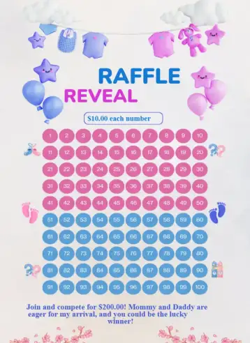 Invite Raffle reveal editable and customizable