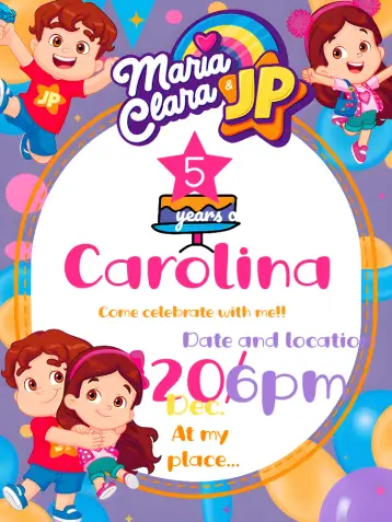 Invite Maria Clara And Jp Colorful editable and customizable