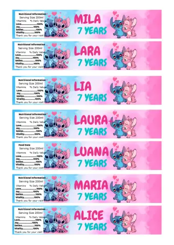 Invite Label For 200ml Bottle Stitch And Angel Soda editable and customizable