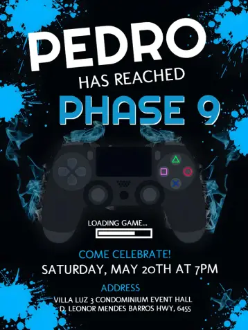 Invite White Playstation 4 editable and customizable