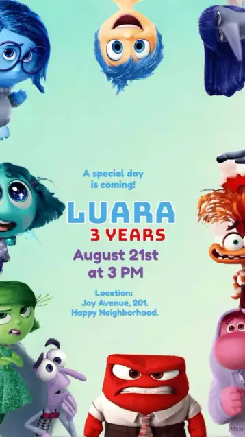 Convite Fun Mind 2 Kids para children's birthday. – tema most searched for (colorful, modern, playful, lively, childlike)