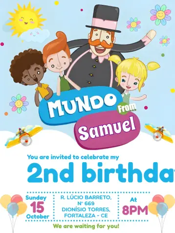 Invite Mundo Bita Logo editable and customizable