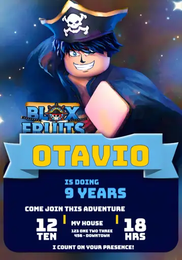 Invite Blox Fruits Pirate editable and customizable