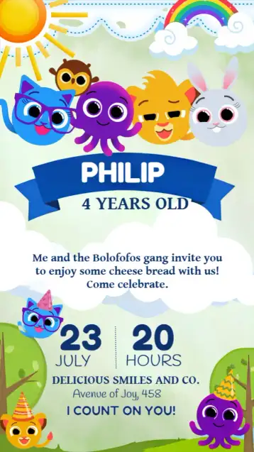 Invite Colorful Cakepops editable and customizable