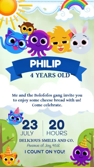 Invite Colorful Cakepops editable and customizable