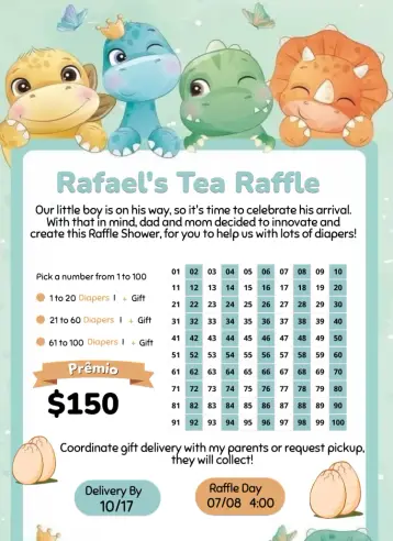 Invite Baby Dinosaurs editable and customizable