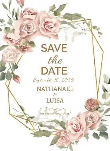 Invite Dusty Rose editable and customizable