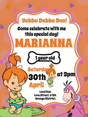 Convite Pedrita Rosa para children's birthday with a dinosaur theme. – tema kids' birthday party (vibrant, themed, playful, colorful, fun)