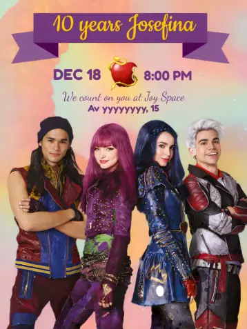 Invite Purple Descendants editable and customizable