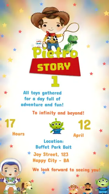 Invite Toy Story Movie editable and customizable