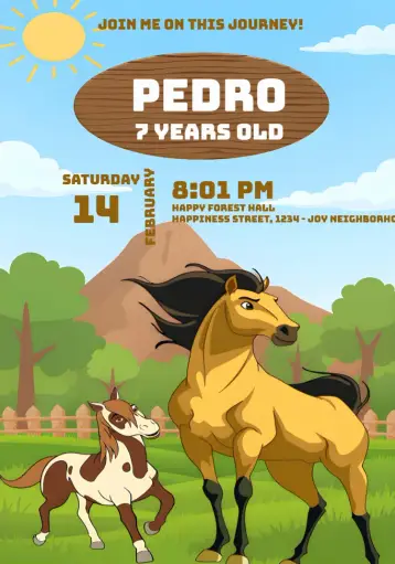 Invite Spirit The Stallion of the Cimarron Movie editable and customizable