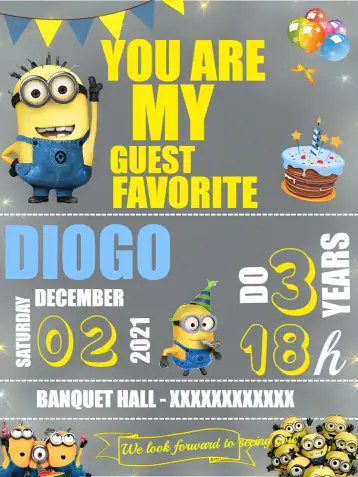 Invite Minions Balls editable and customizable