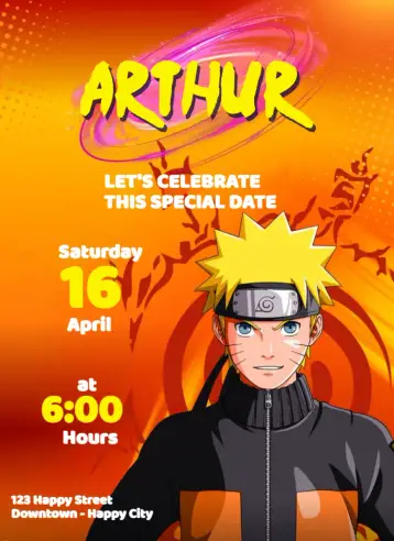Invite Naruto Seal editable and customizable