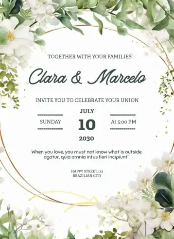 Convite Baby's Breath para wedding and engagement. – tema wedding (floral, romantic, delicate, nature-inspired, minimalist)