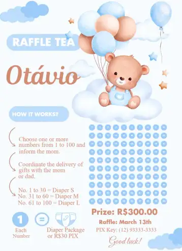 Invite Bear in the clouds editable and customizable