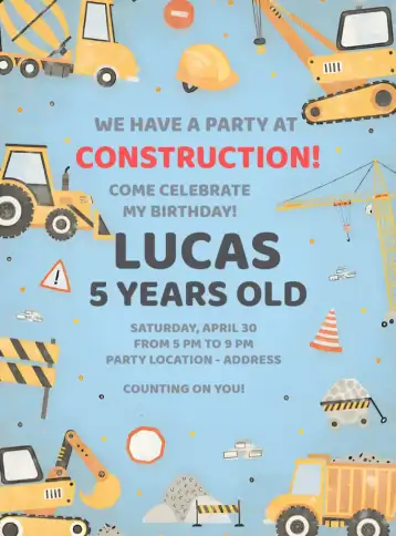 Invite Stone Construction editable and customizable