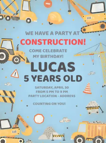 Invite Stone Construction editable and customizable