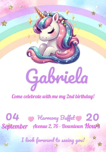Invite Green Unicorn editable and customizable