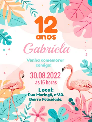 Invite Tropical Pink editable and customizable