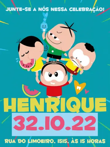 Invitación Turma Da Mónica Toy Magali editable y personalizable