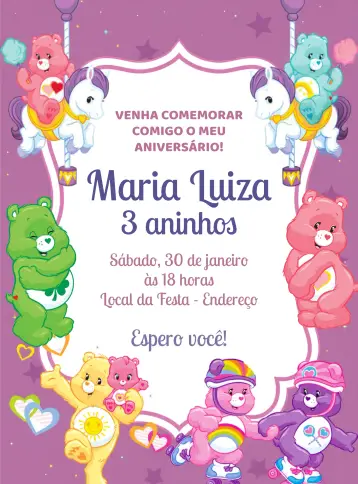 Invitación Ositos Cariñosos Rosa editable y personalizable