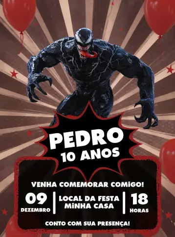 Invite Venom Movie editable and customizable