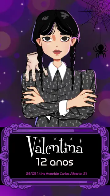 Invite Wandinha Addams Friends editable and customizable