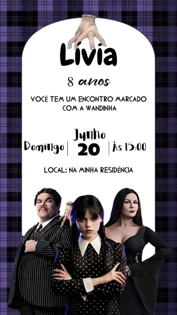 Invite Wednesday Addams Family editable and customizable