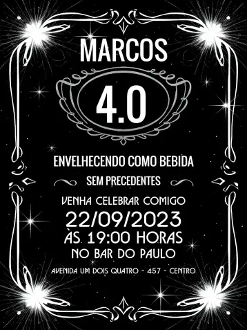 Convite Whiskey Jack Daniels Man para masculine birthday with a whiskey theme. – tema birthday (classic, elegant, masculine, minimalist, vintage)