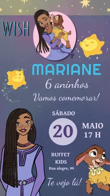 Invitación Wish Y El Poder De Los Desejos Valentino editable y personalizable