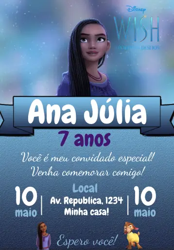 Invitación Wish El Poder De Los Deseos Valentino editable y personalizable